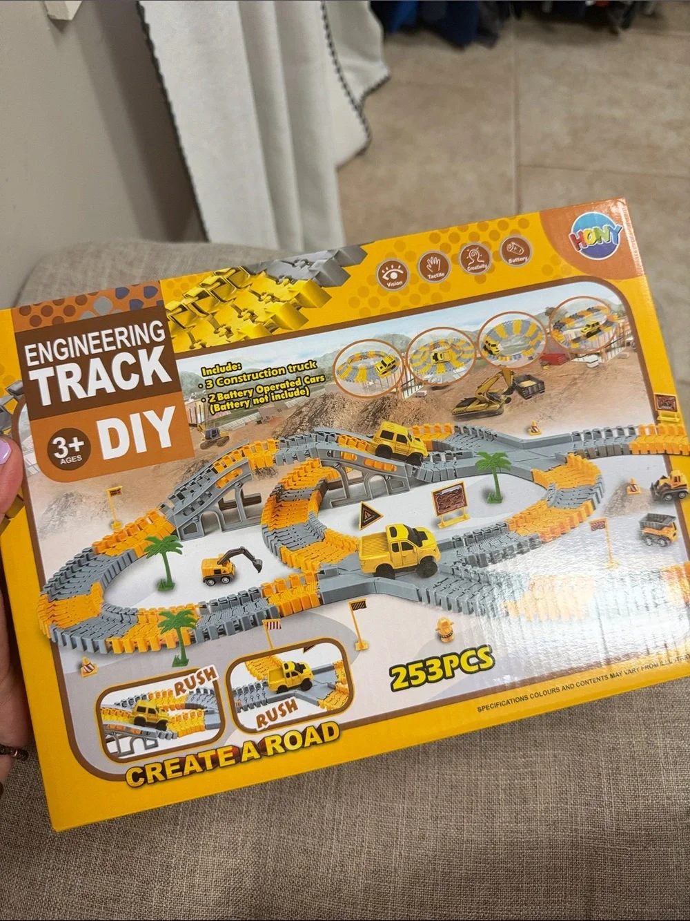 Engineering Track DIY Construction Set - Yellow & Gray